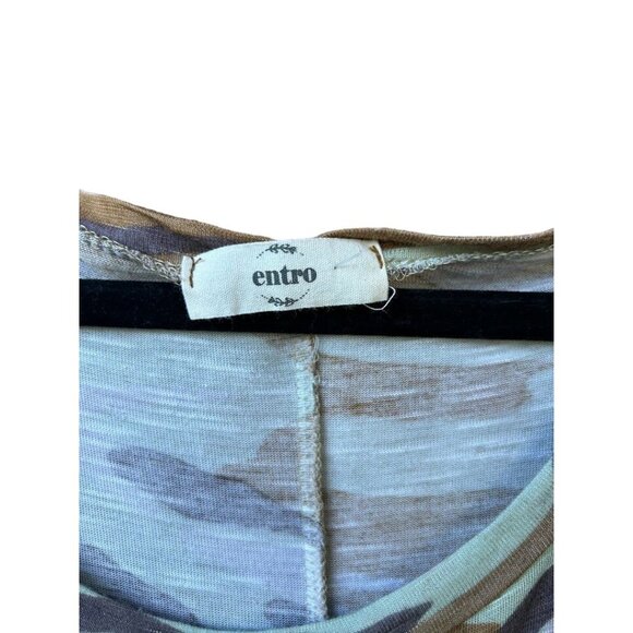 Womens Camouflage Top Size M/L Knot Front Short Sleeve Entro‎ Brand - Picture 6 of 6